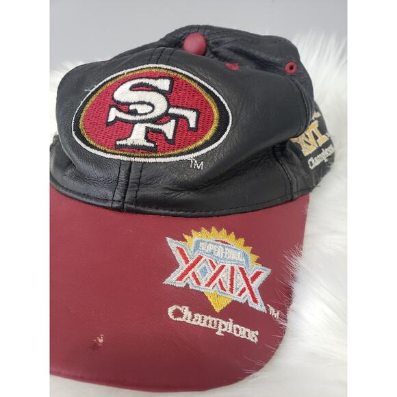 Drew‎ Pearson San Francisco 49ers Super Bowl Champions Hat Cow Leather - Picture 2 of 10